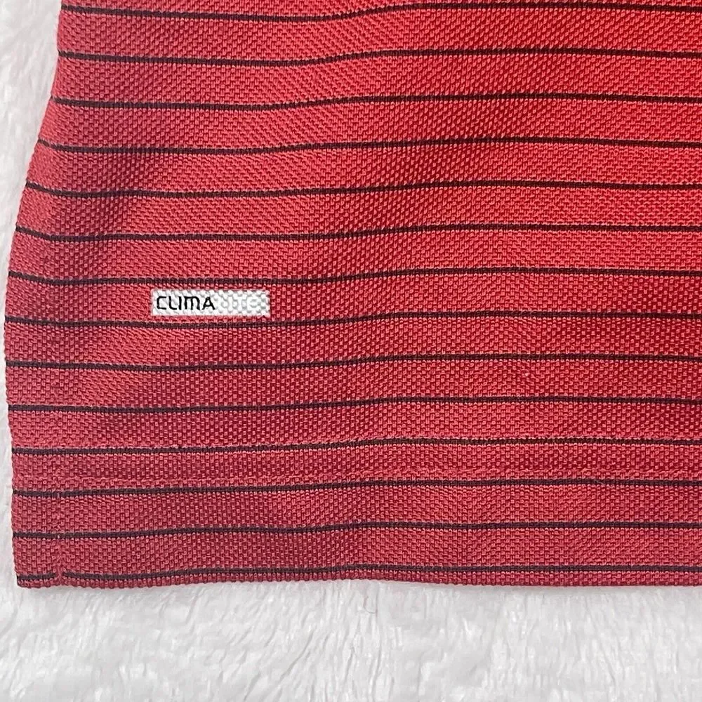 Adidas Ultimate365 Climalite Red Textured Striped Men's Polo Shirt Size‎ XXL